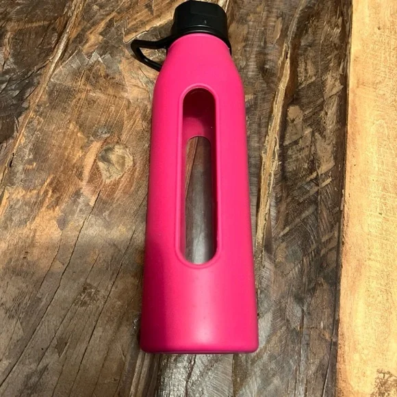 Takeya Glass Water Bottle with Silicone Sleeve, PINK HYDRATION TUMBLER - Picture 5 of 7